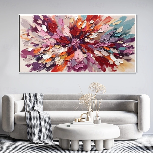 Burst of Petals – Abstract Textured Floral Explosion Wall Art