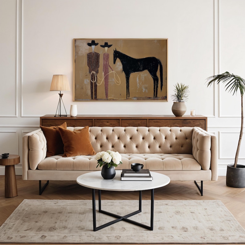 Silent Riders - Modern Western Figurative Horse Oil Painting