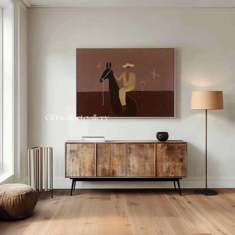 Gentle Pause — Figurative Abstract Horse Oil Painting for Modern Living Room Wall Art