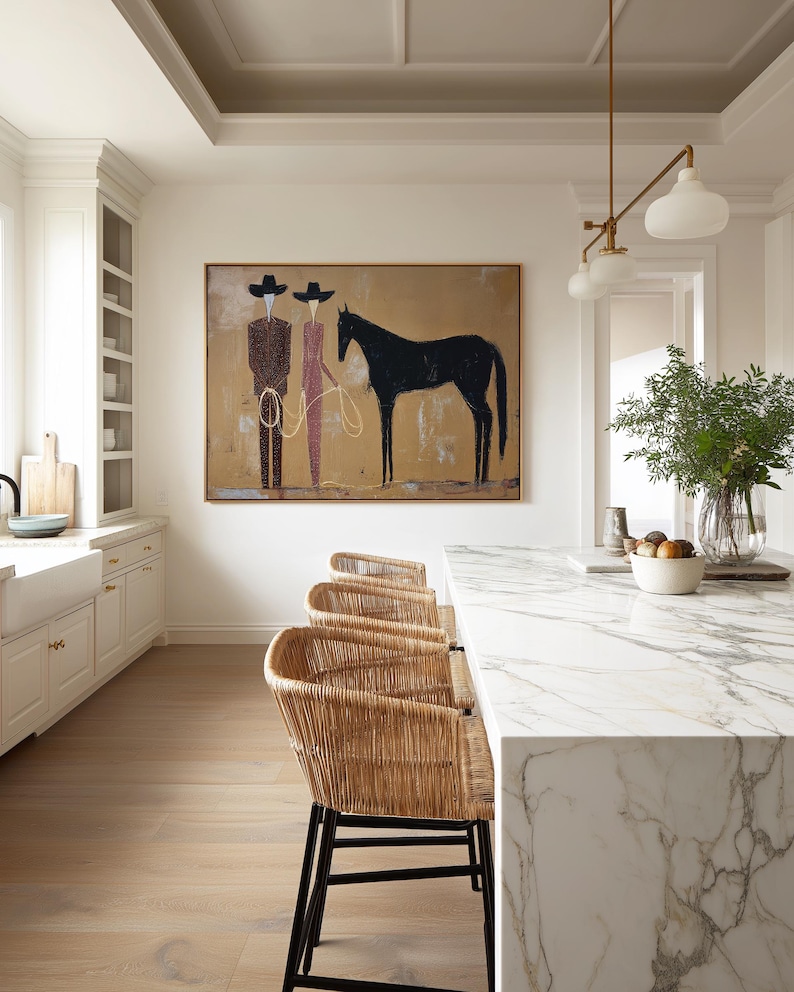 Silent Riders - Modern Western Figurative Horse Oil Painting