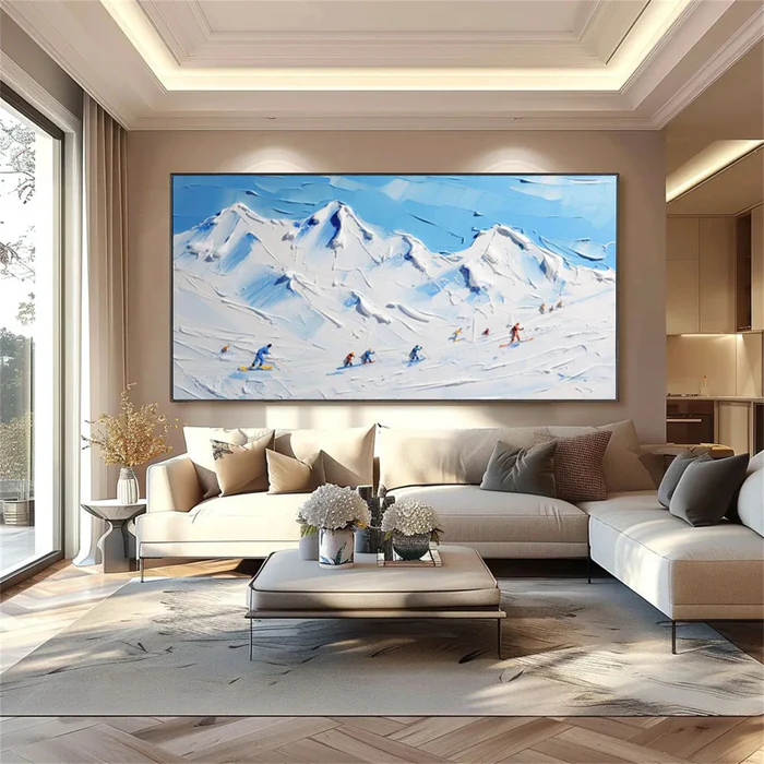 Blue Horizon – Wide Snow Skiing Landscape Canvas