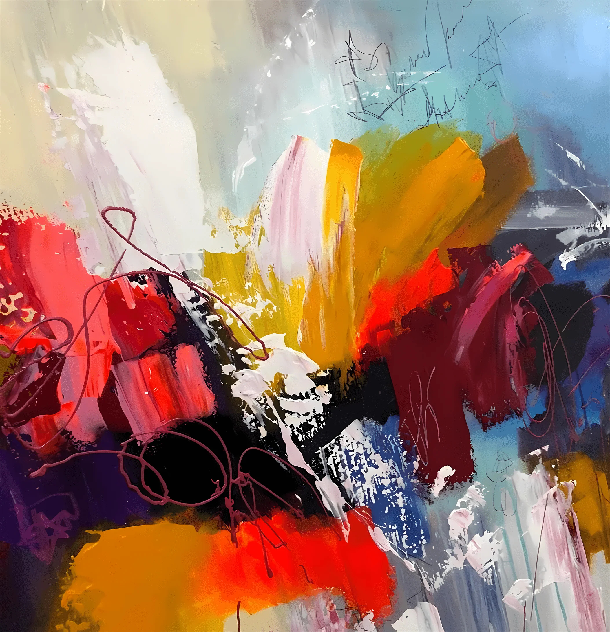 Burst of Color Abstract Art