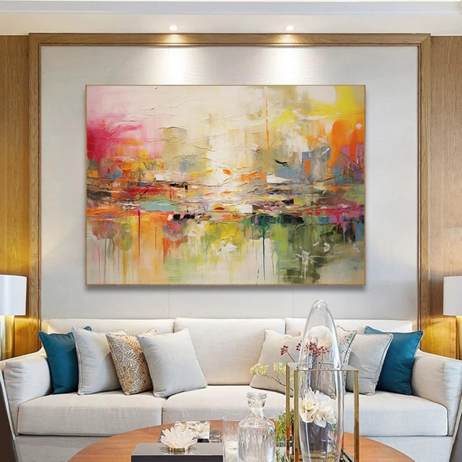Where Color Meets Silence - Abstract Textured Wall Art Warm Modern Canvas Painting