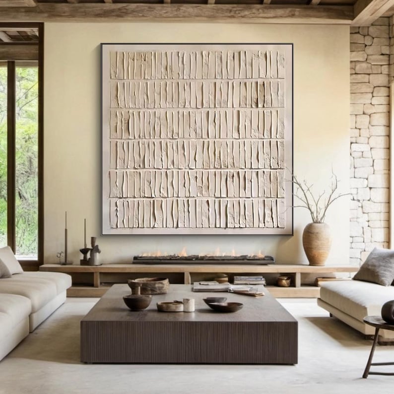 Textured Harmony – Wabi-Sabi Abstract Wall Art