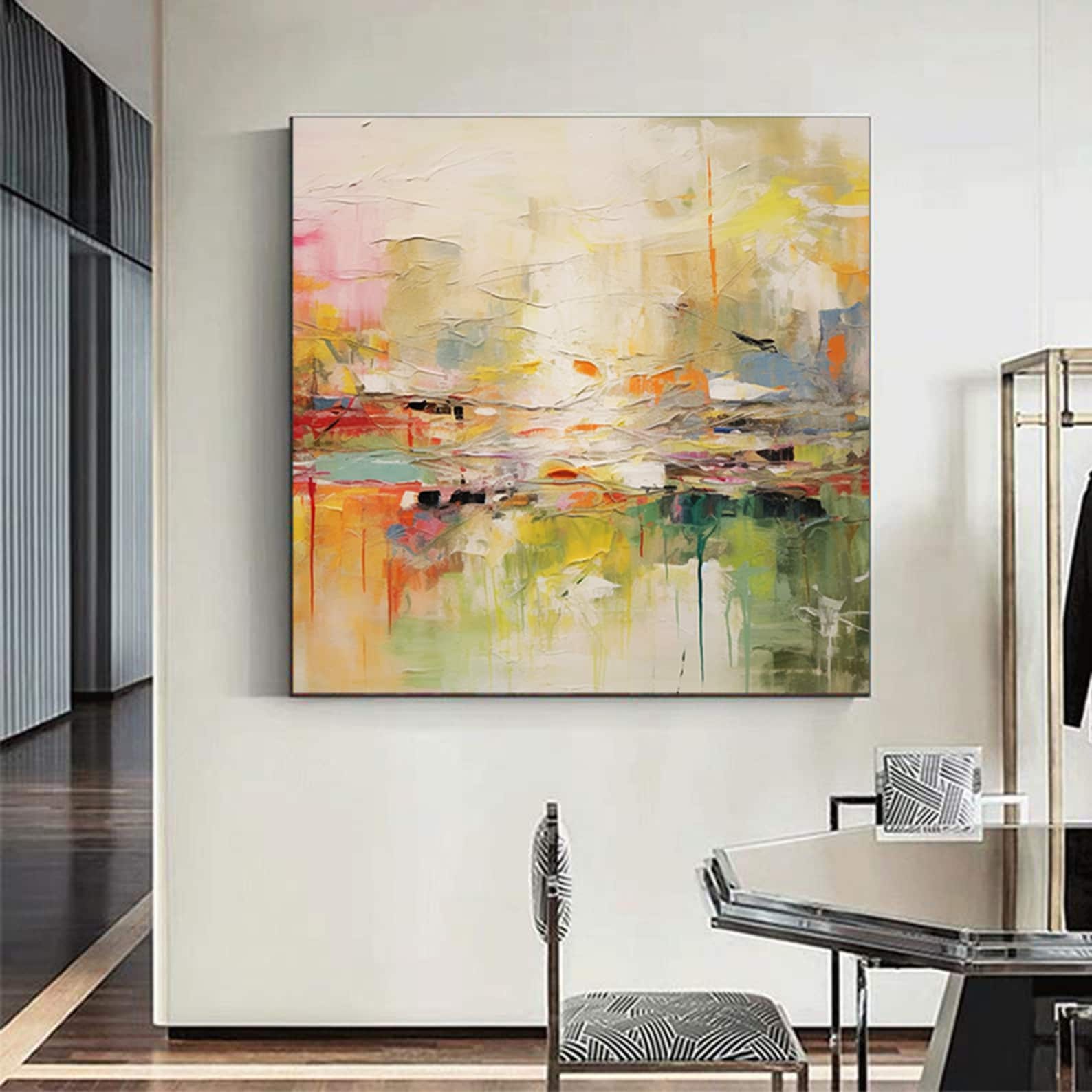 Where Color Meets Silence - Abstract Textured Wall Art Warm Modern Canvas Painting
