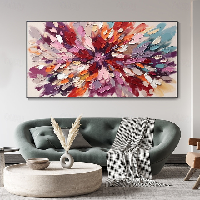 Burst of Petals – Abstract Textured Floral Explosion Wall Art