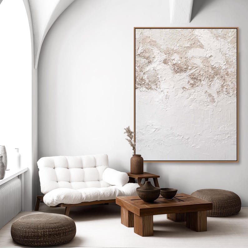 Ethereal Layers – Wabi-Sabi Textured Abstract Wall Art