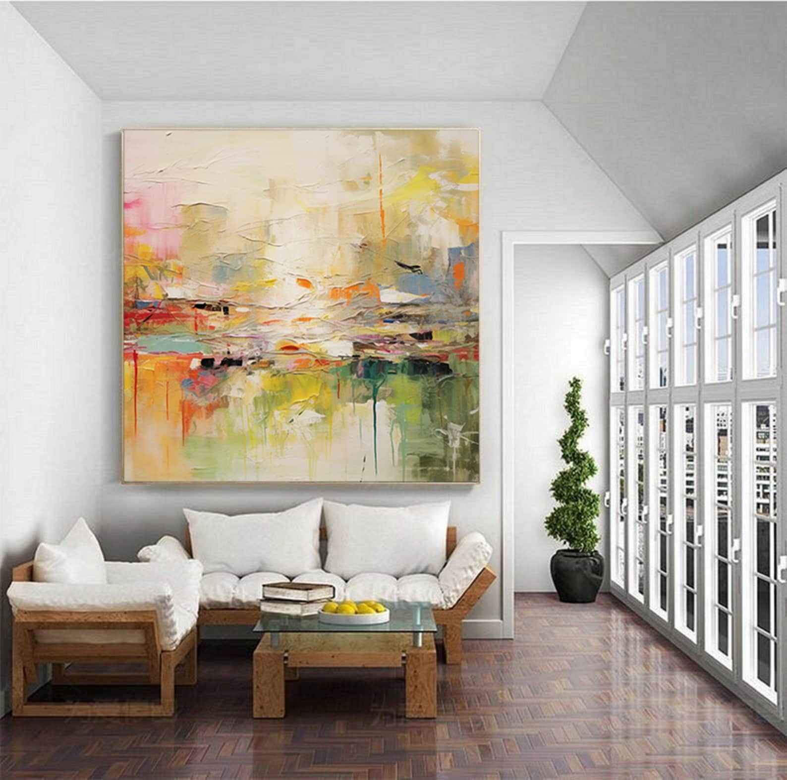 Where Color Meets Silence - Abstract Textured Wall Art Warm Modern Canvas Painting