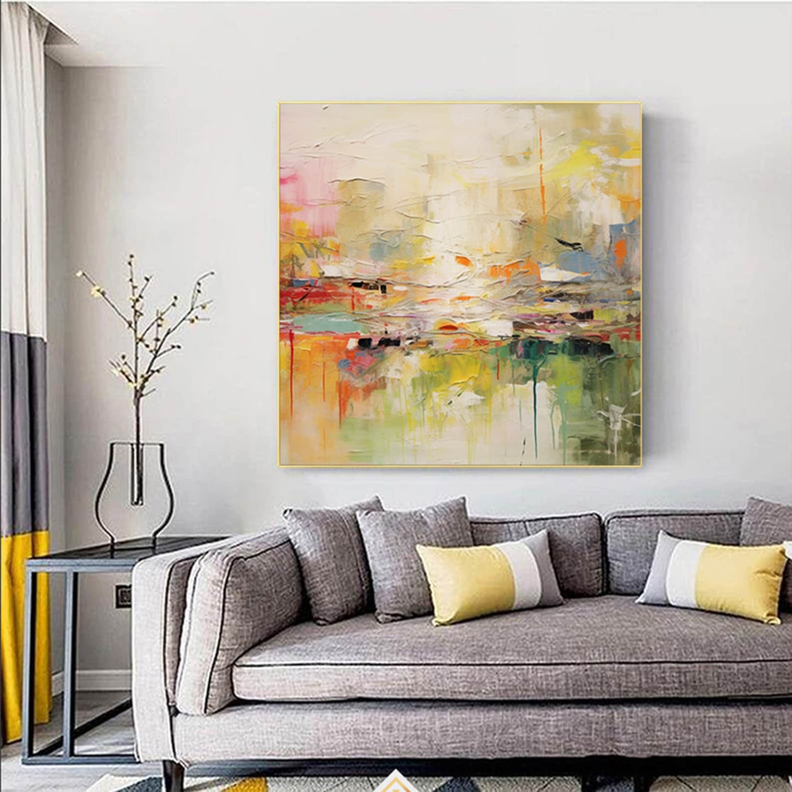 Where Color Meets Silence - Abstract Textured Wall Art Warm Modern Canvas Painting