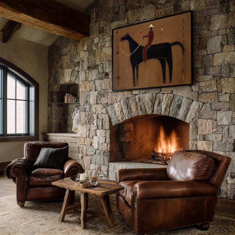 Toast on Horseback — Figurative Abstract Horse Oil Painting for Modern Wall Art