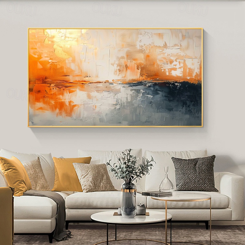 Solstice Light – Modern Textured Abstract Landscape Oil Painting