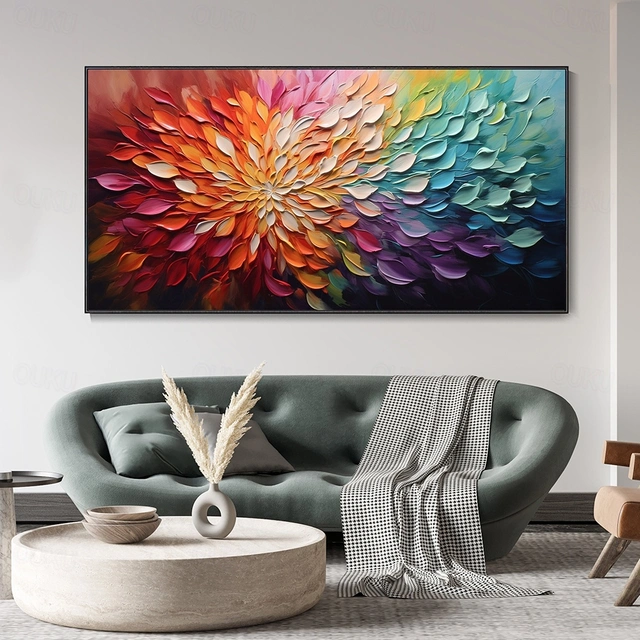 Aurora Petals – 3D Textured Abstract Floral Wall Art