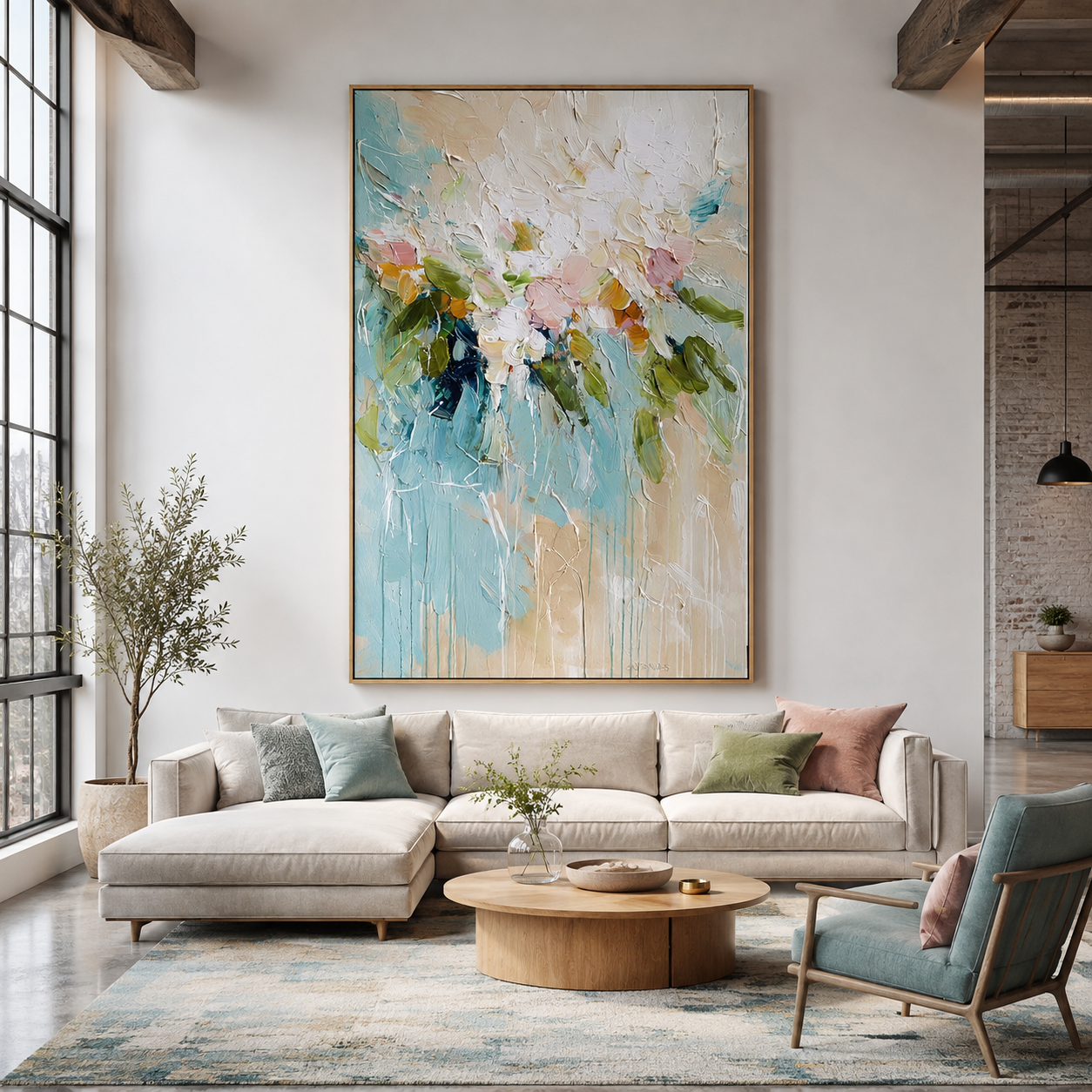 Abstract Floral Wall Art | Coastal Bloom