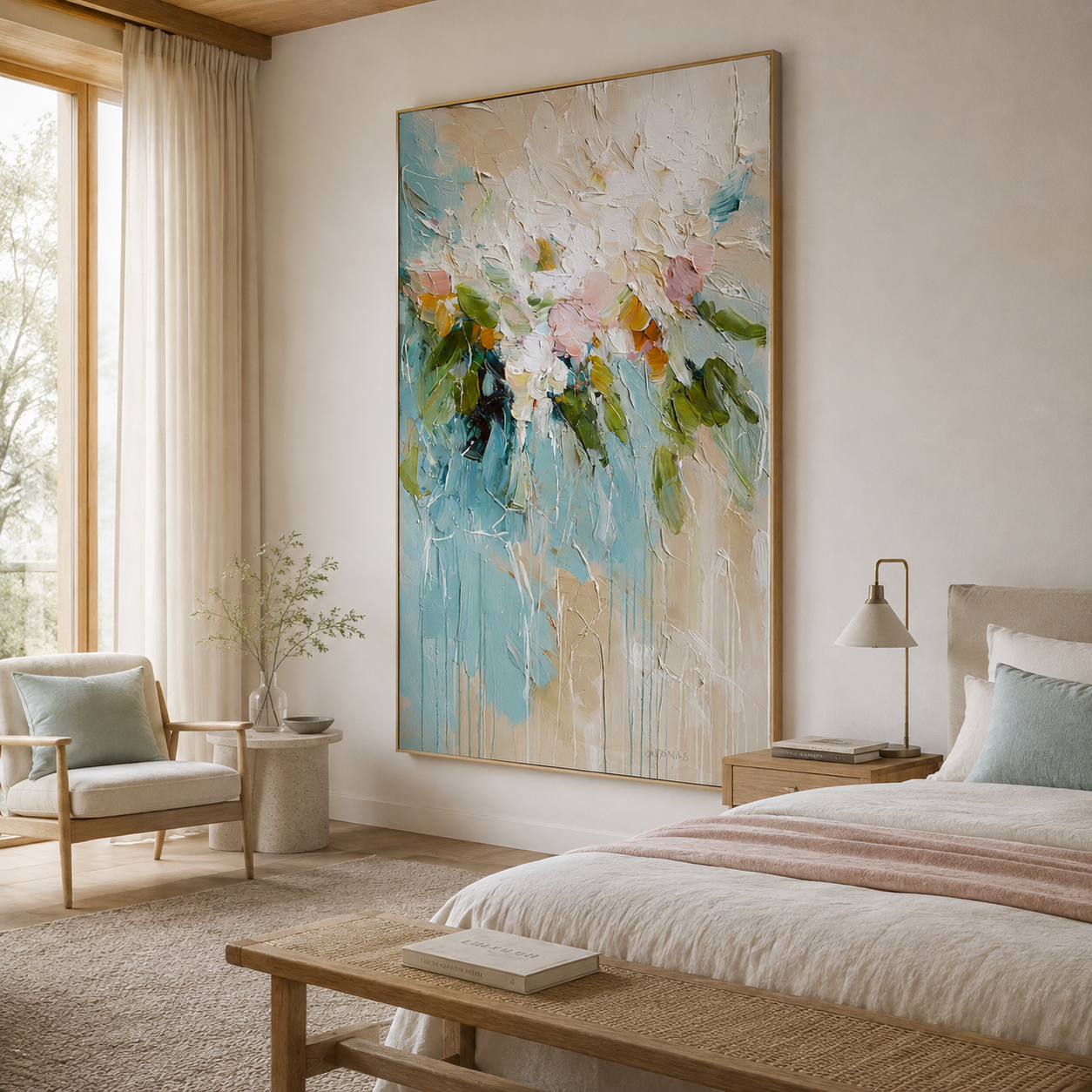 Abstract Floral Wall Art | Coastal Bloom
