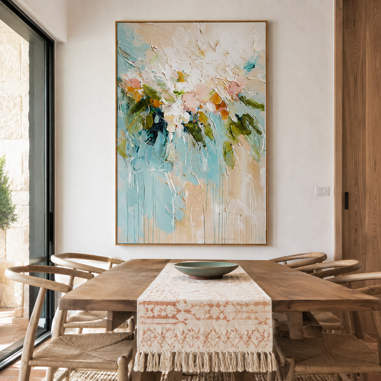 Abstract Floral Wall Art | Coastal Bloom