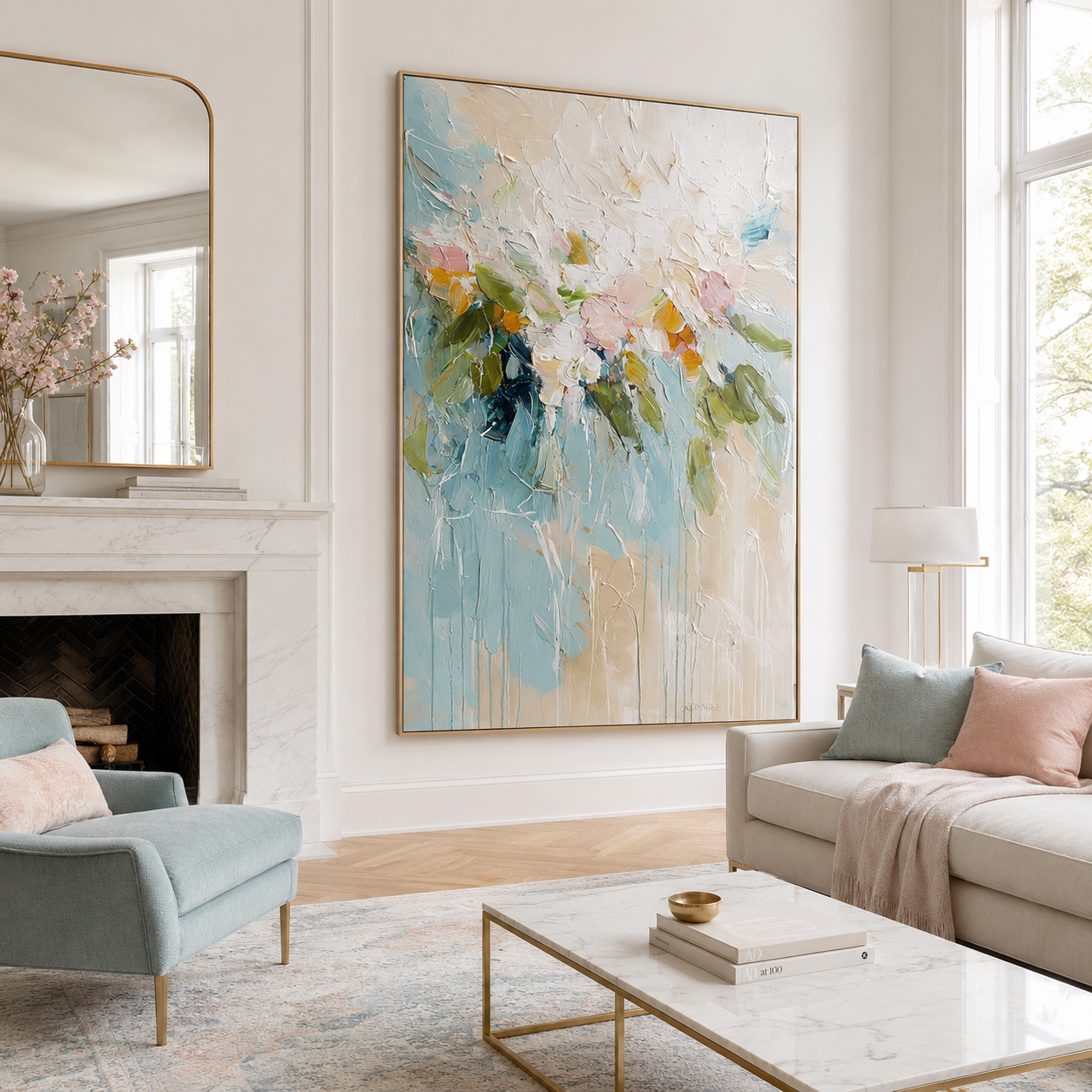 Abstract Floral Wall Art | Coastal Bloom