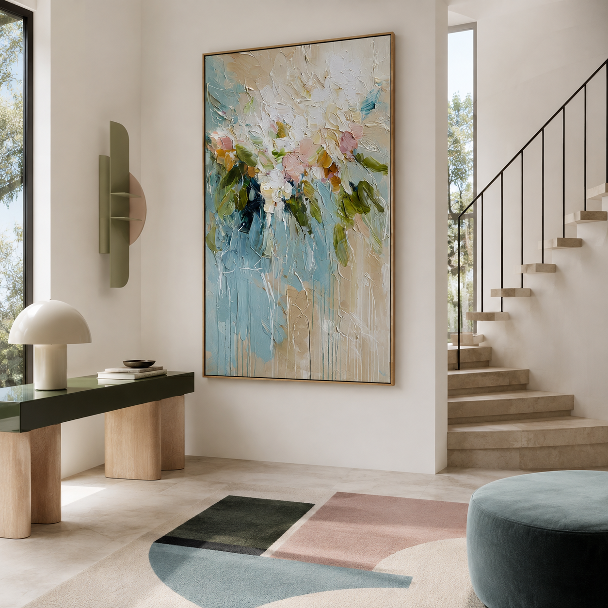 Abstract Floral Wall Art | Coastal Bloom