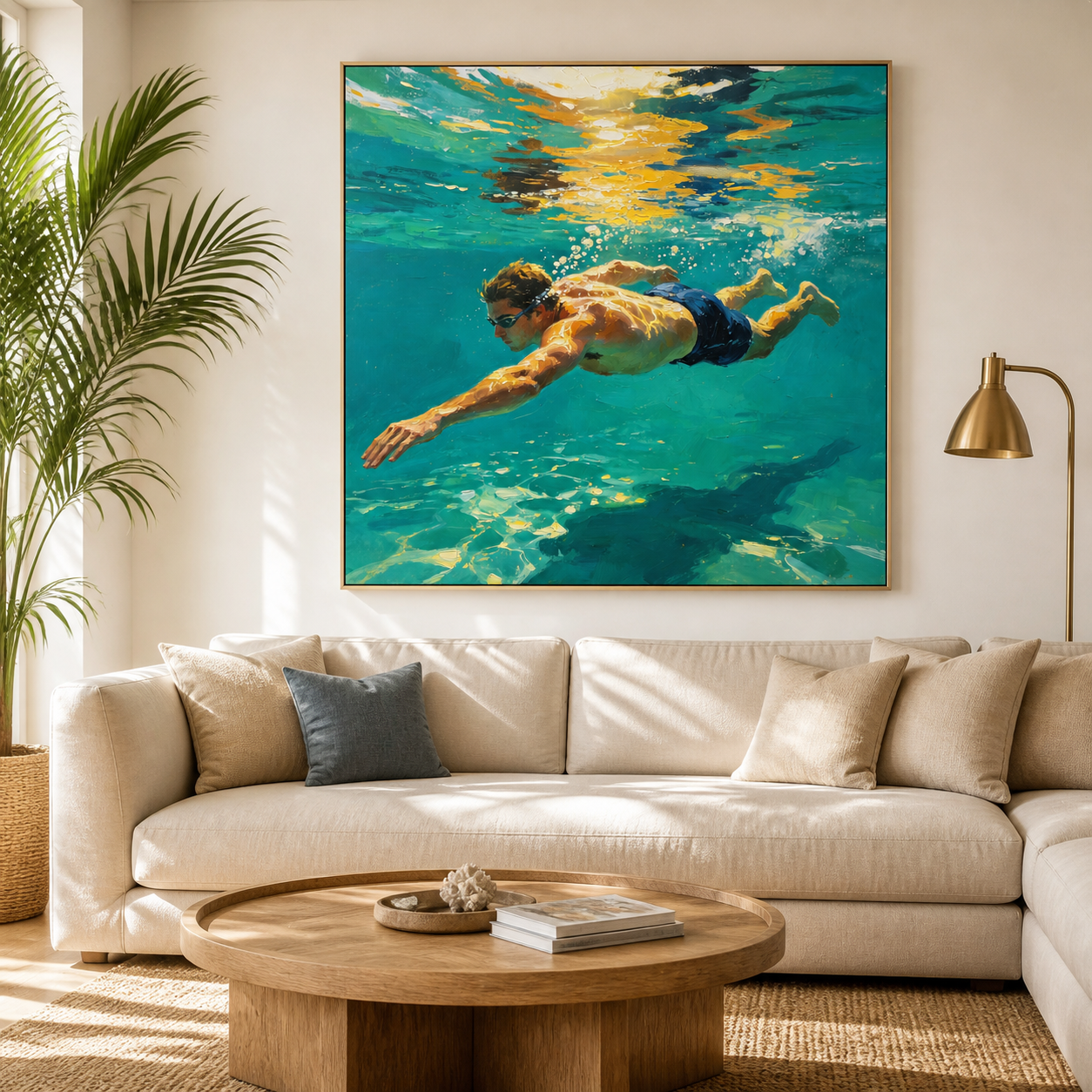 Underwater Swimmer Wall Art | Into the Blue