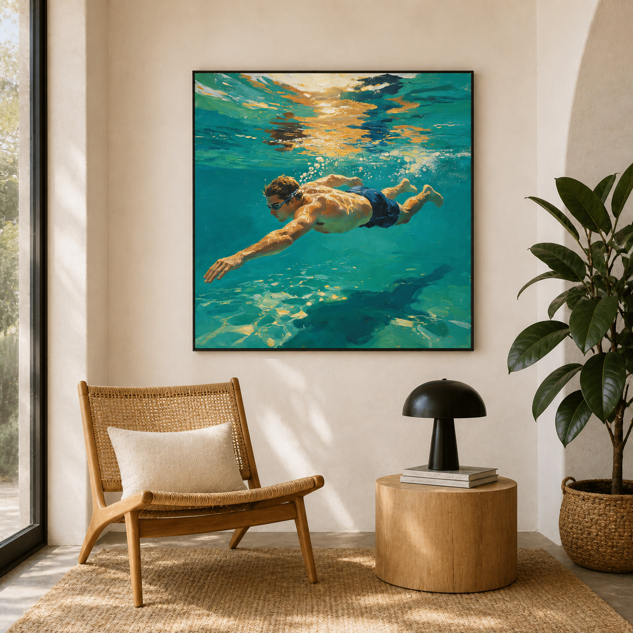 Underwater Swimmer Wall Art | Into the Blue