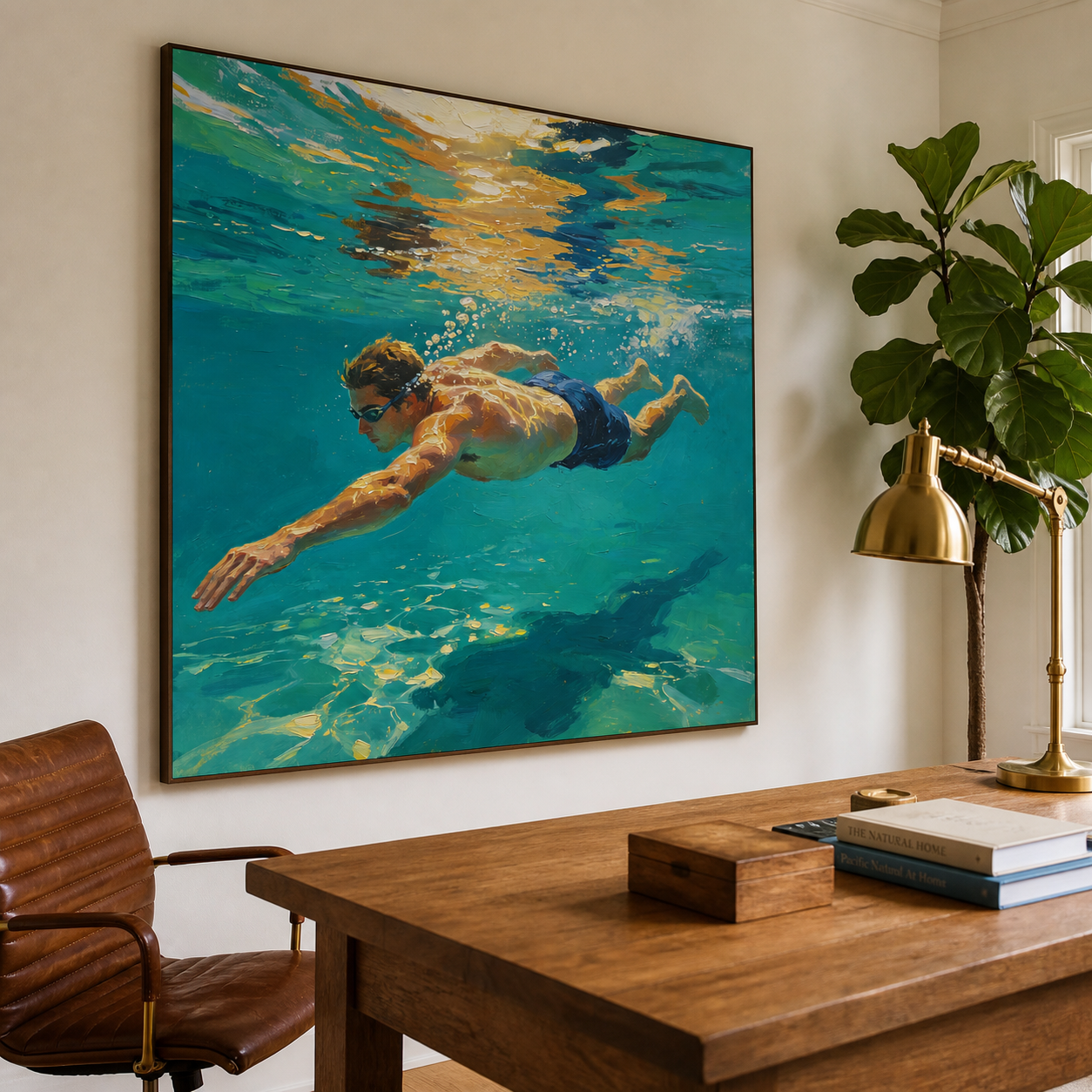 Underwater Swimmer Wall Art | Into the Blue
