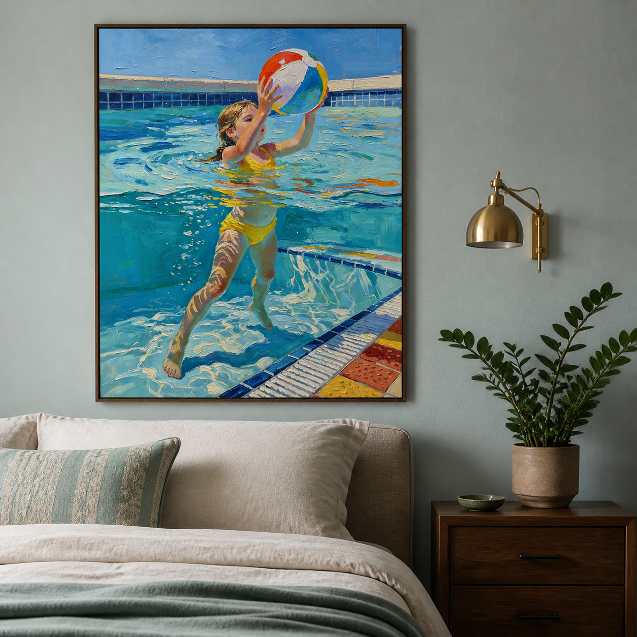 Swimming Pool Wall Art | Summer Ball Game