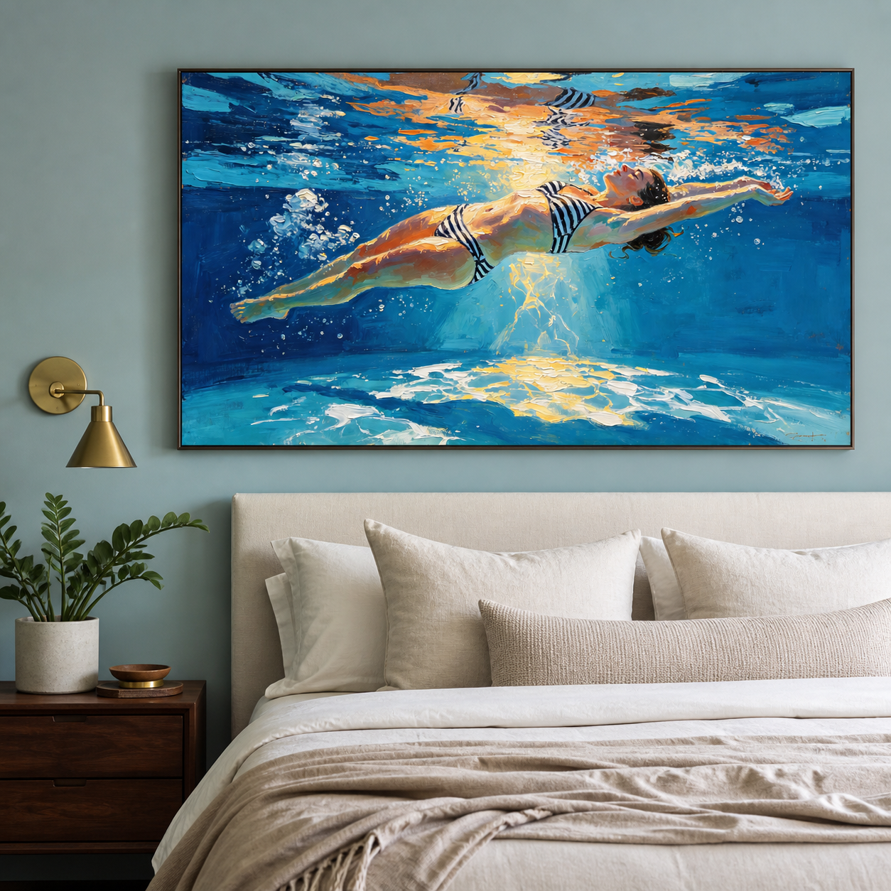 Swimming Wall Art | Sunlit Drift