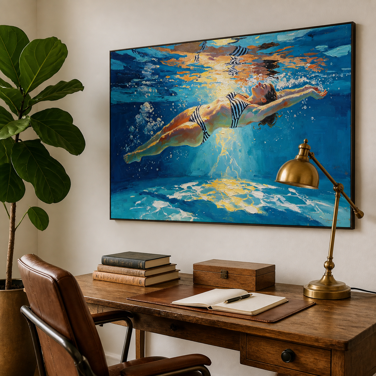 Swimming Wall Art | Sunlit Drift