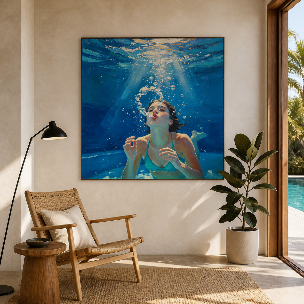 Underwater Woman Wall Art | Breath of Blue
