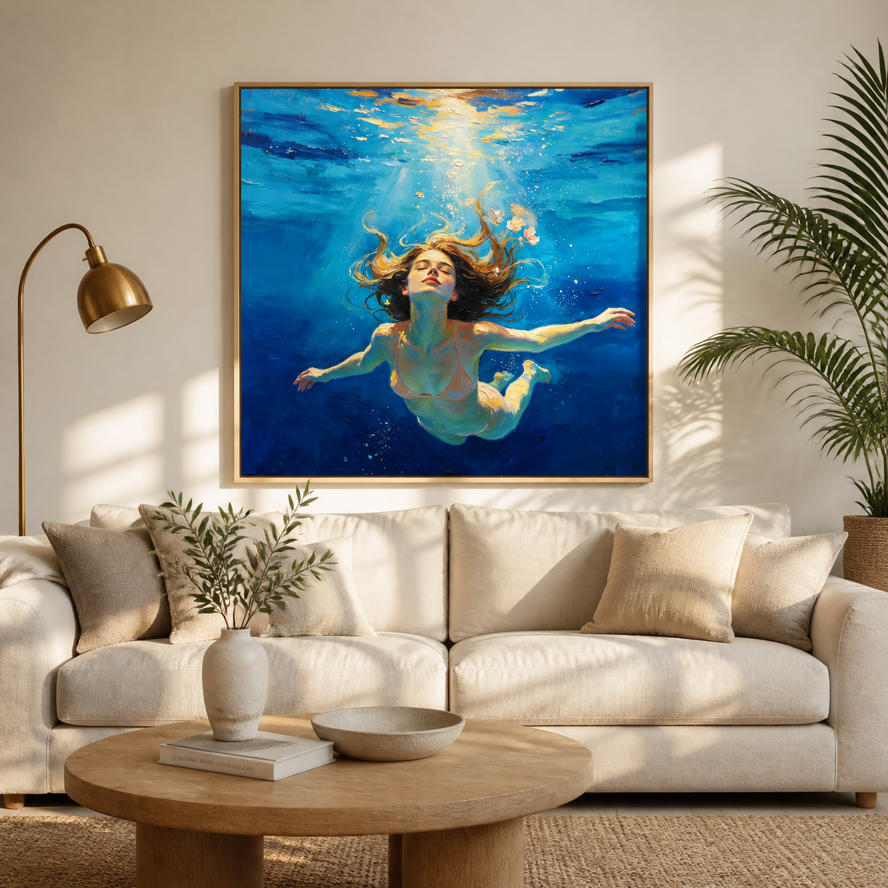 Underwater Swimmer Wall Art | Into the Blue