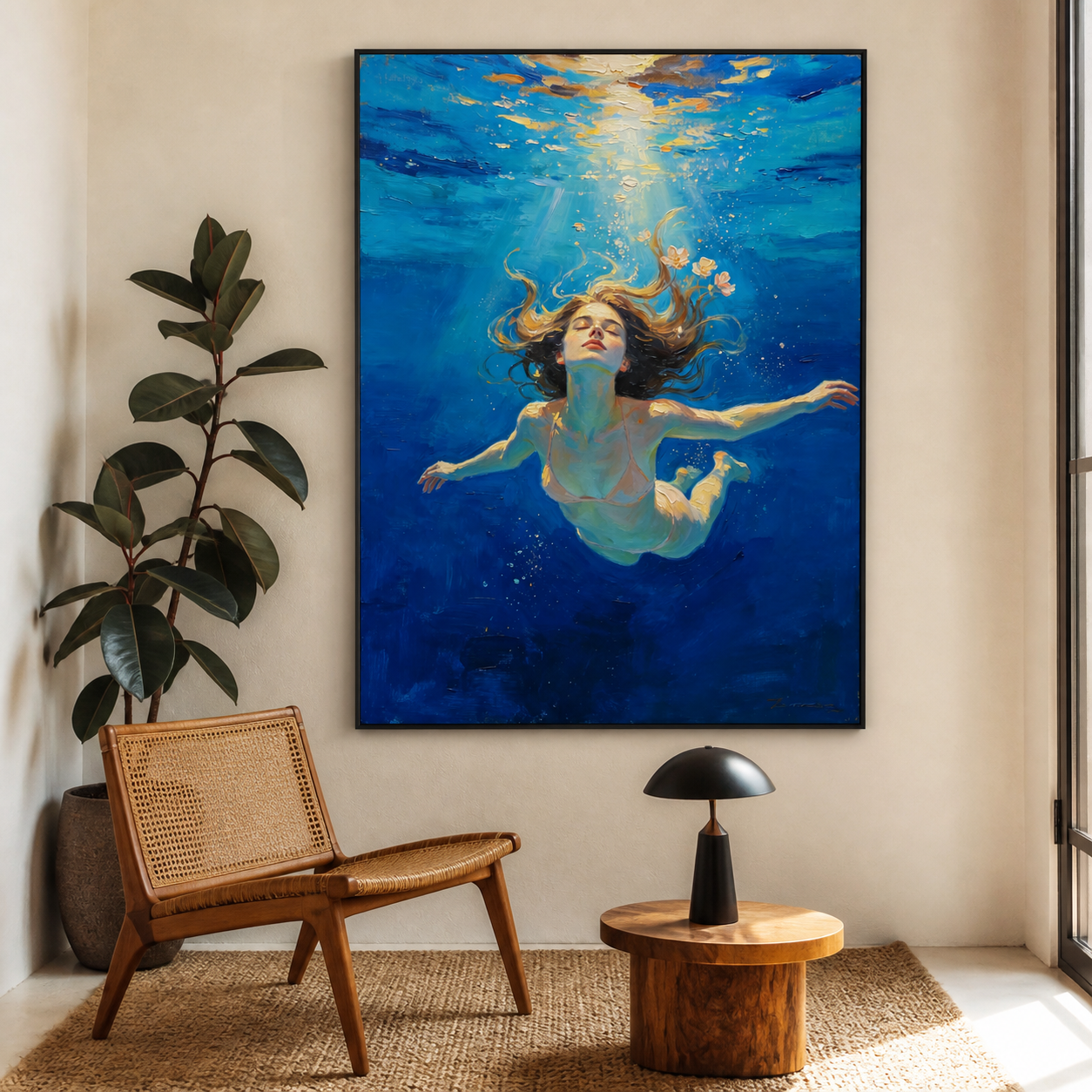 Underwater Swimmer Wall Art | Into the Blue