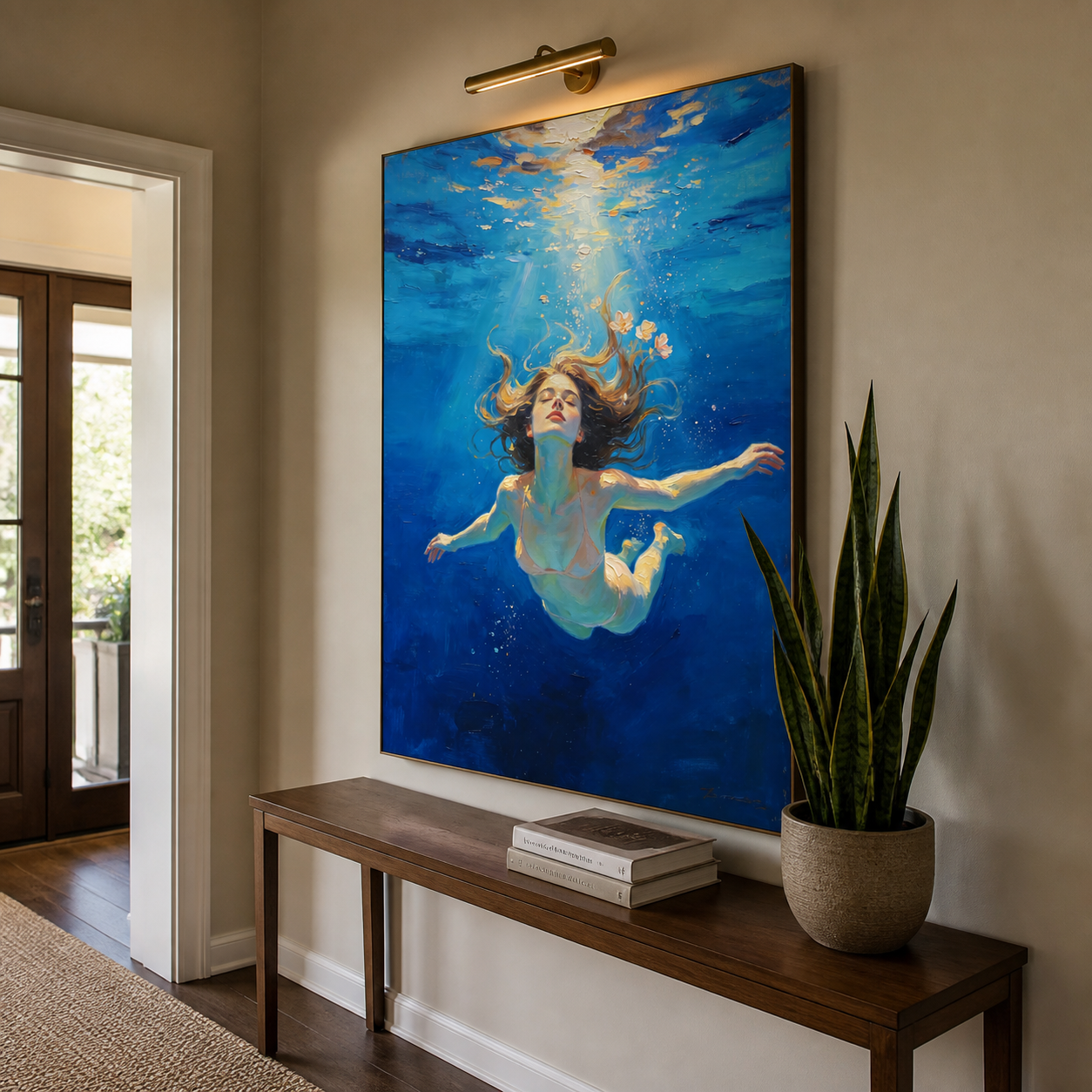 Underwater Swimmer Wall Art | Into the Blue