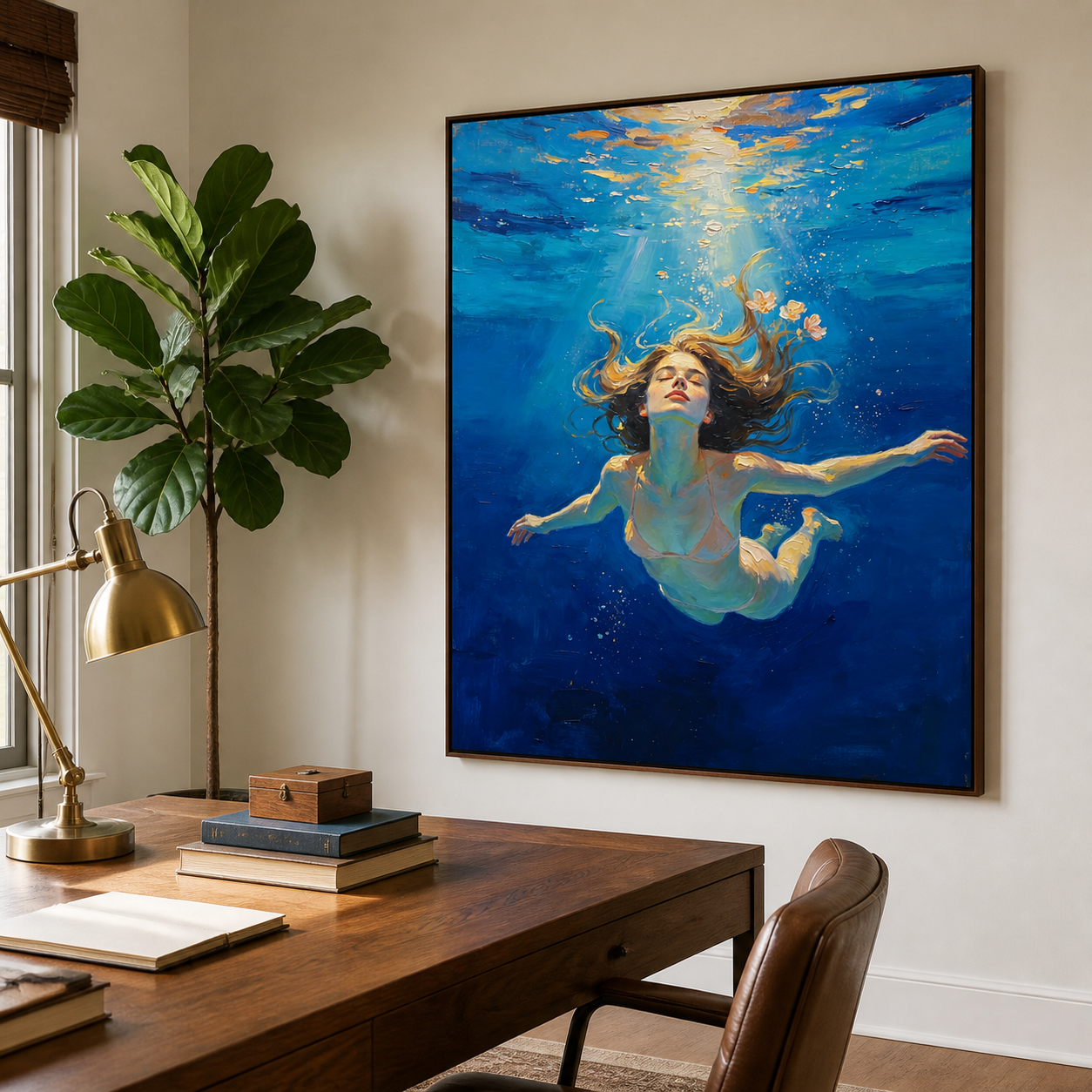 Underwater Swimmer Wall Art | Into the Blue