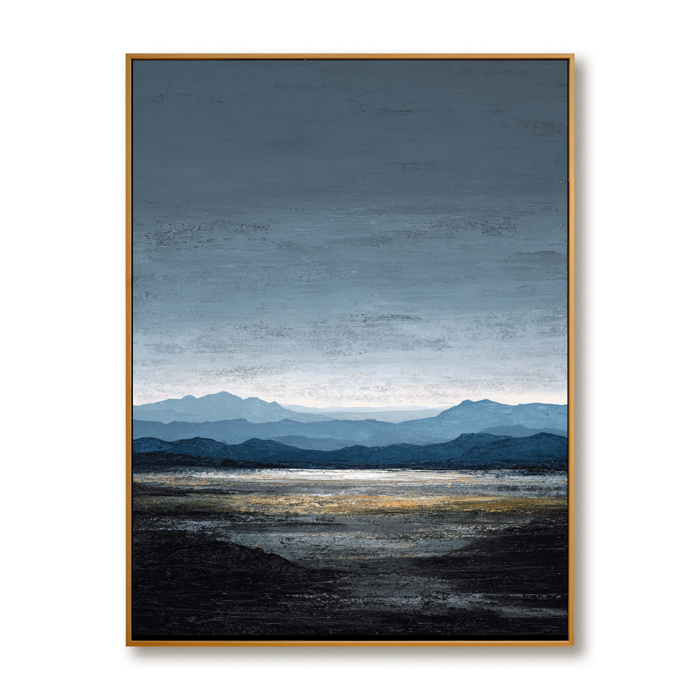 Distant Field — Vertical Abstract Landscape Oil Painting for Modern Wall Art