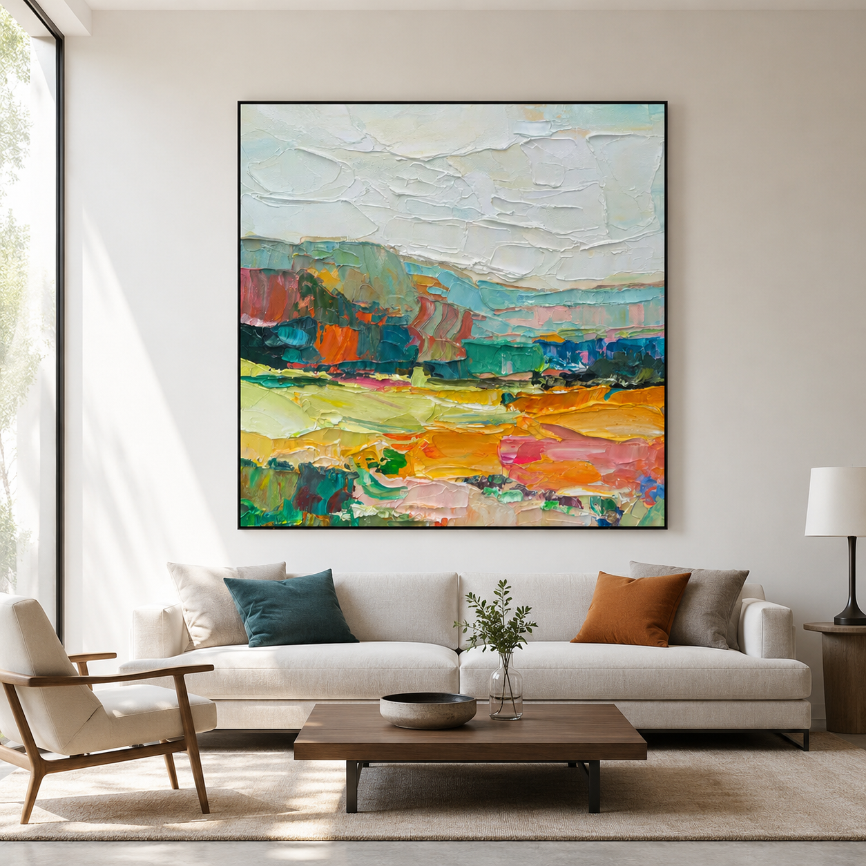 Original Textured Abstract Landscape Painting|Fields Beyond the Horizon