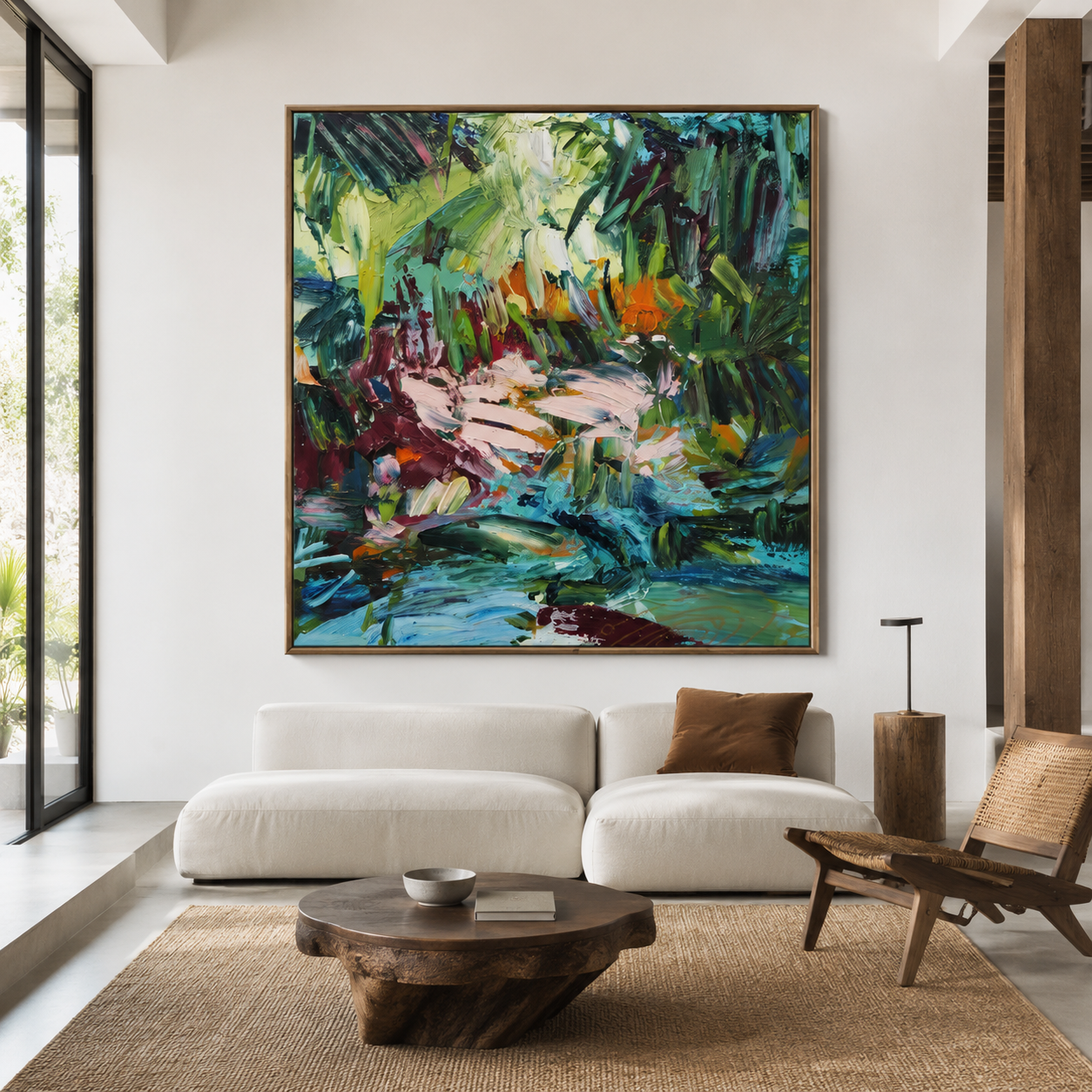 Original Textured Forest Oil Painting | Emerald Forest Reverie