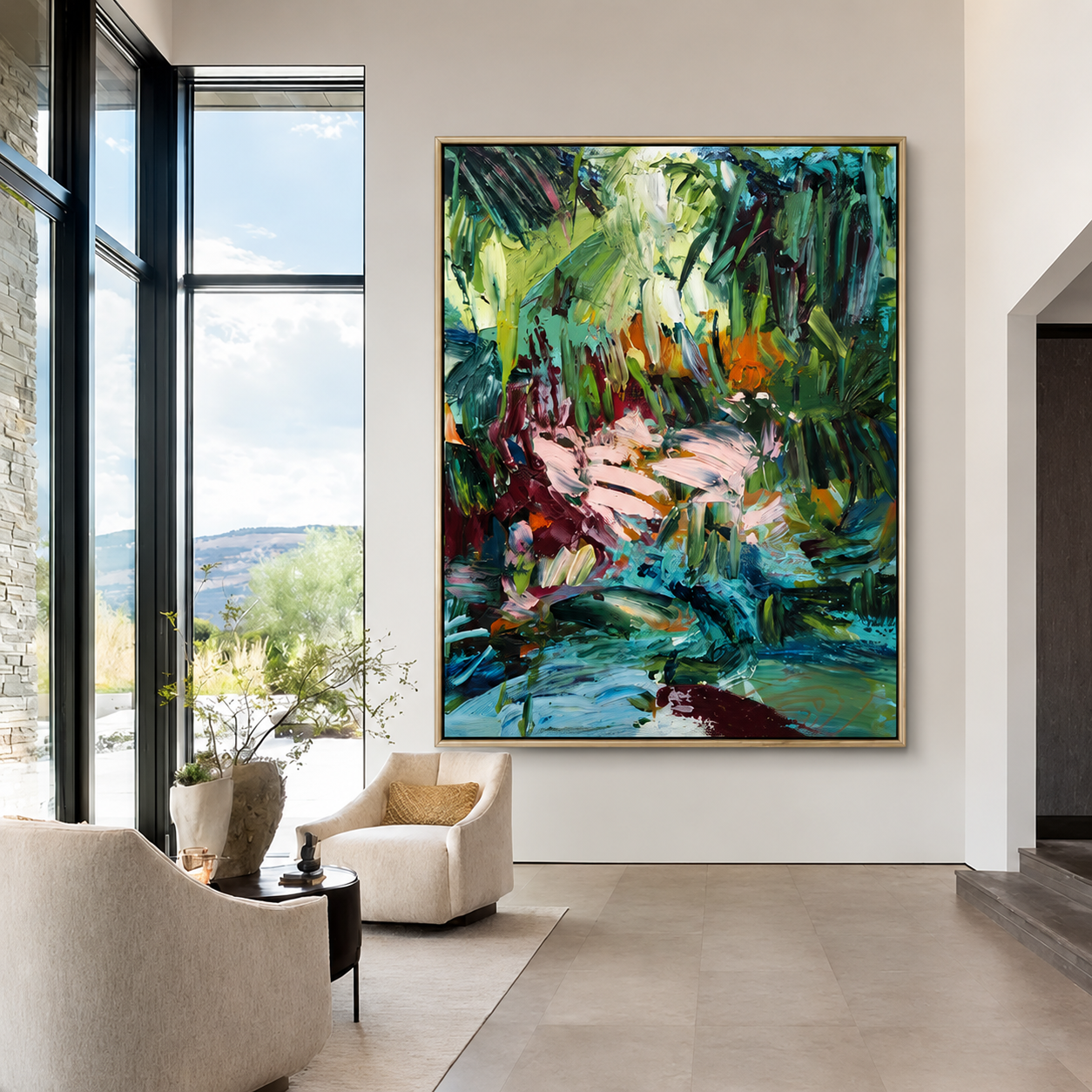 Original Textured Forest Oil Painting | Emerald Forest Reverie