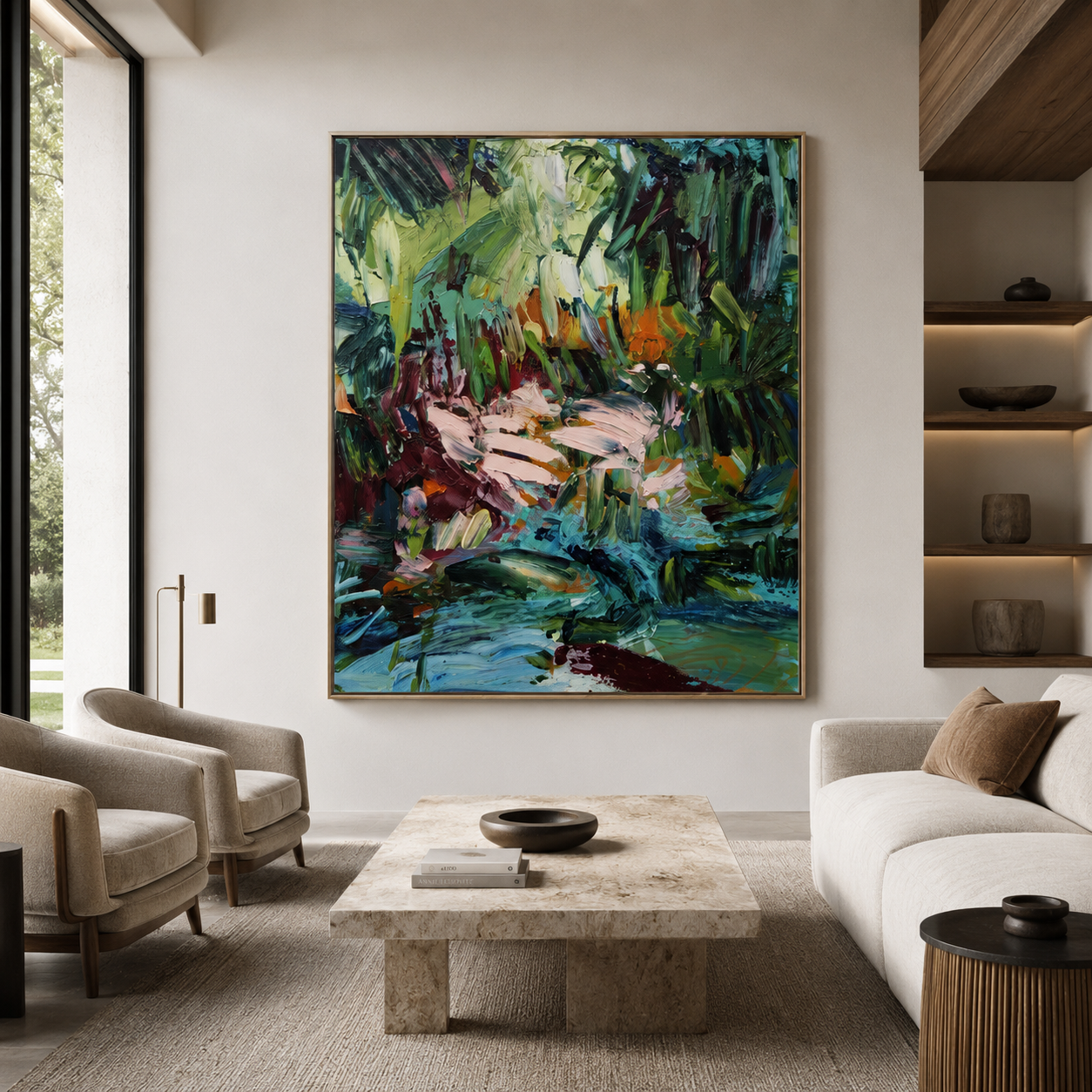 Original Textured Forest Oil Painting | Emerald Forest Reverie