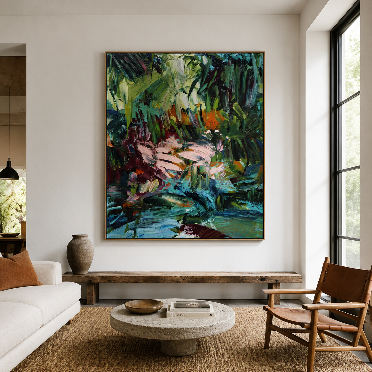 Original Textured Forest Oil Painting | Emerald Forest Reverie