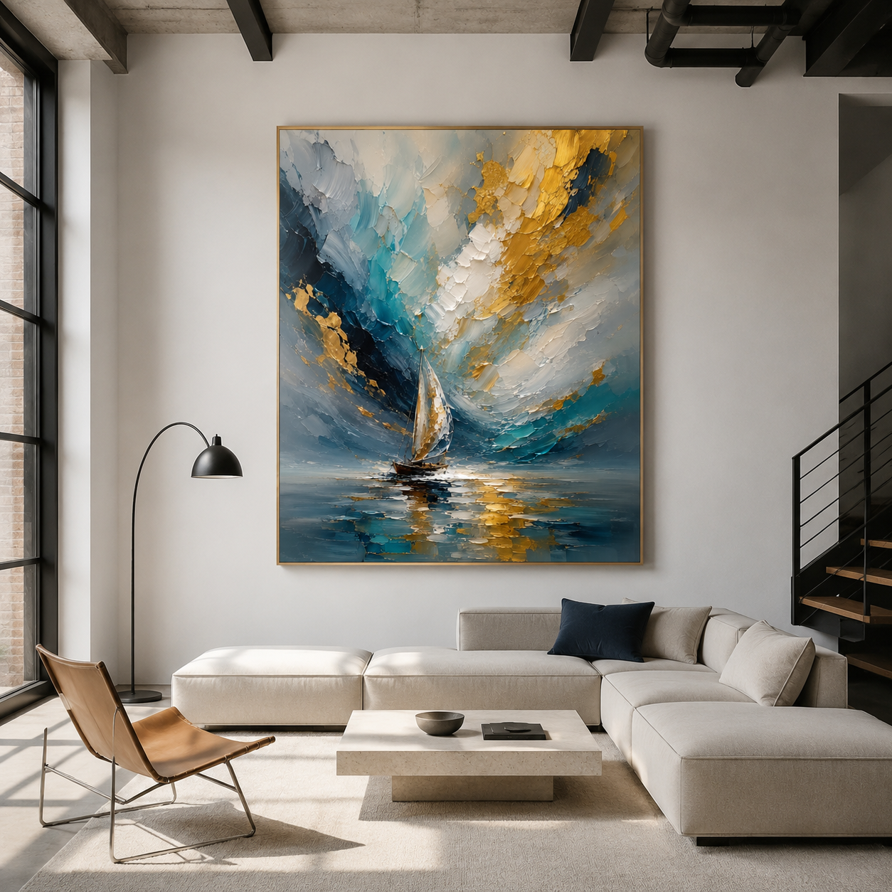 Sailboat Ocean Wall Art | The Golden Horizon