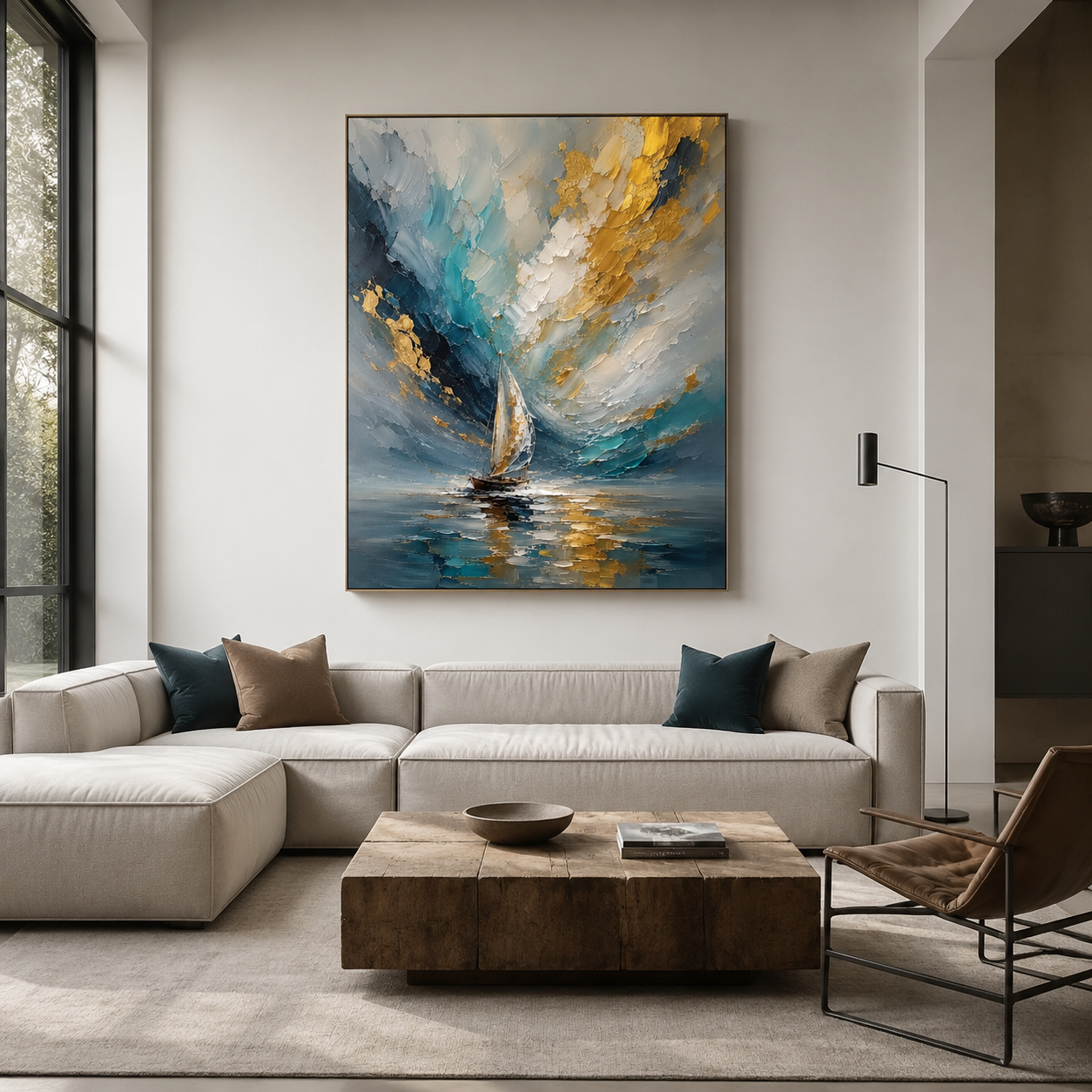 Sailboat Ocean Wall Art | The Golden Horizon