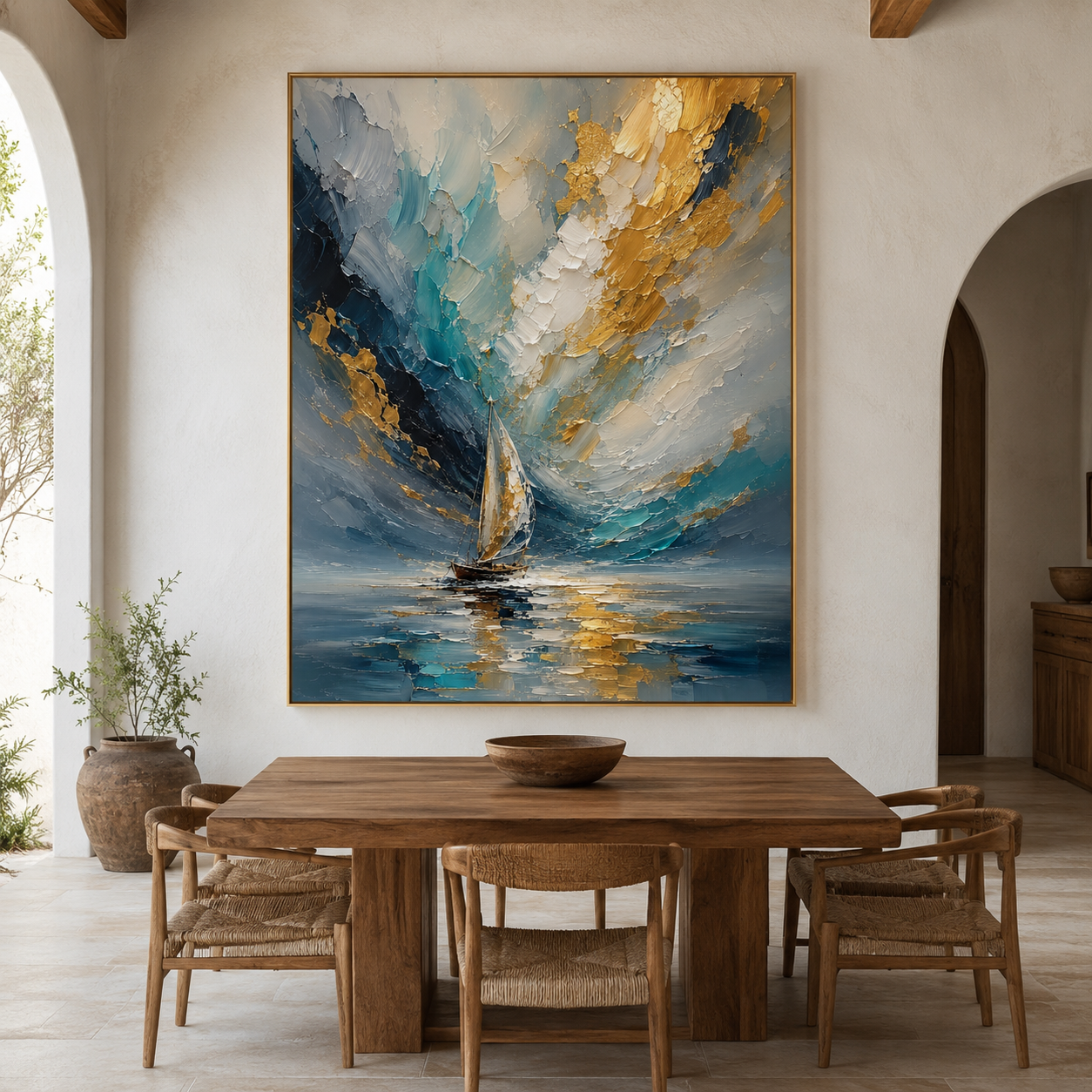 Sailboat Ocean Wall Art | The Golden Horizon