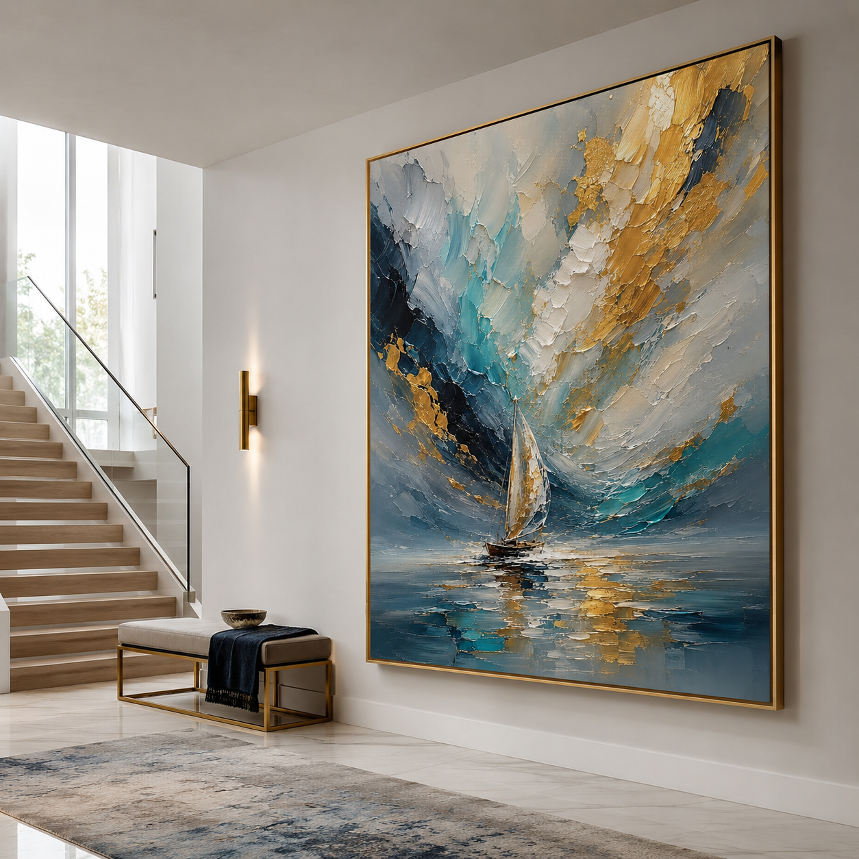Sailboat Ocean Wall Art | The Golden Horizon