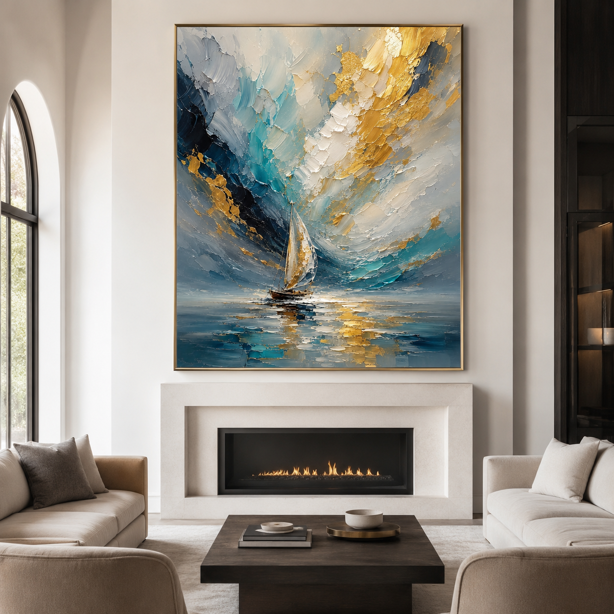 Sailboat Ocean Wall Art | The Golden Horizon
