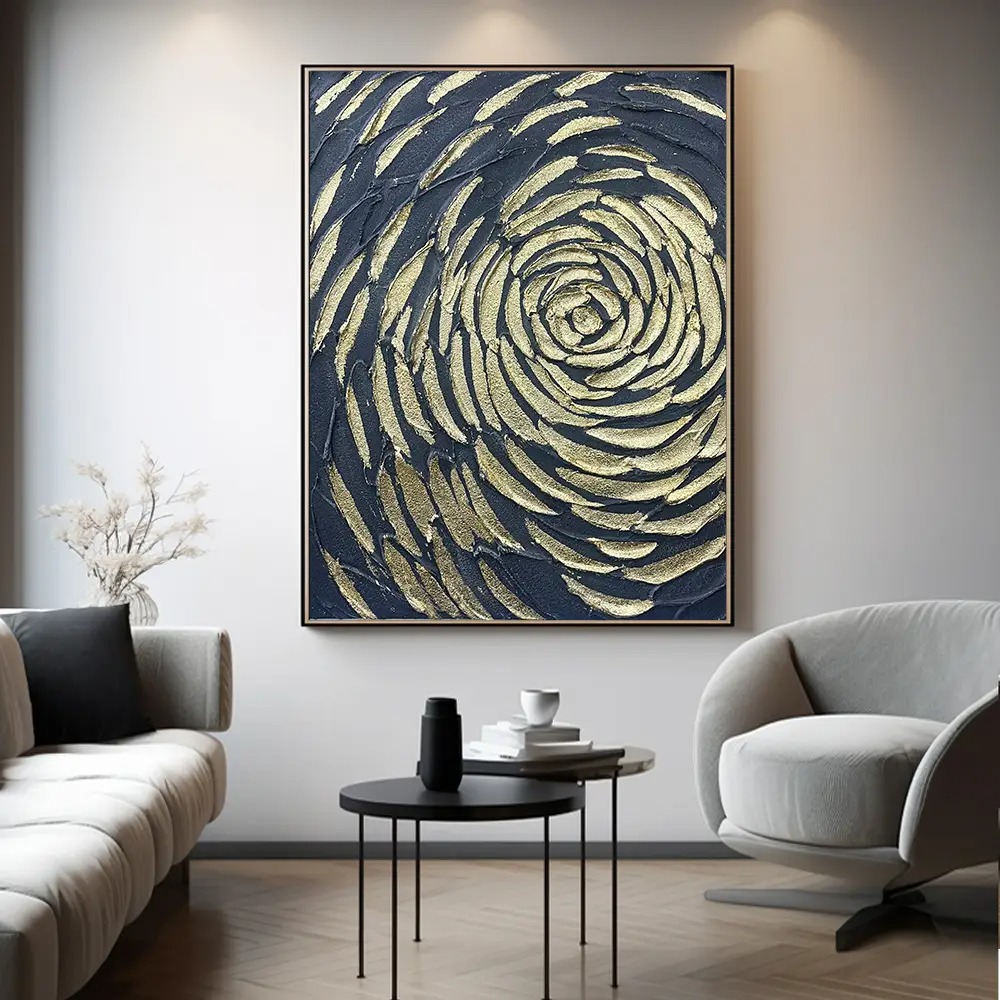 Golden Spiral – Textured Abstract Canvas Art