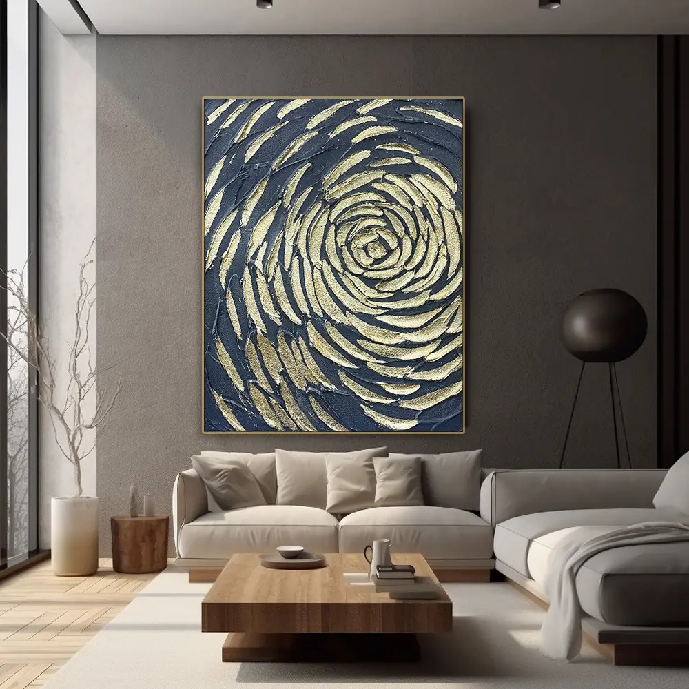 Golden Spiral – Textured Abstract Canvas Art