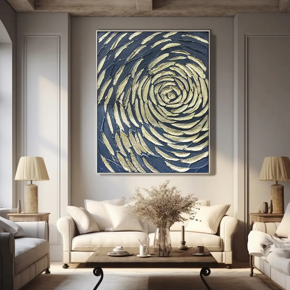 Golden Spiral – Textured Abstract Canvas Art