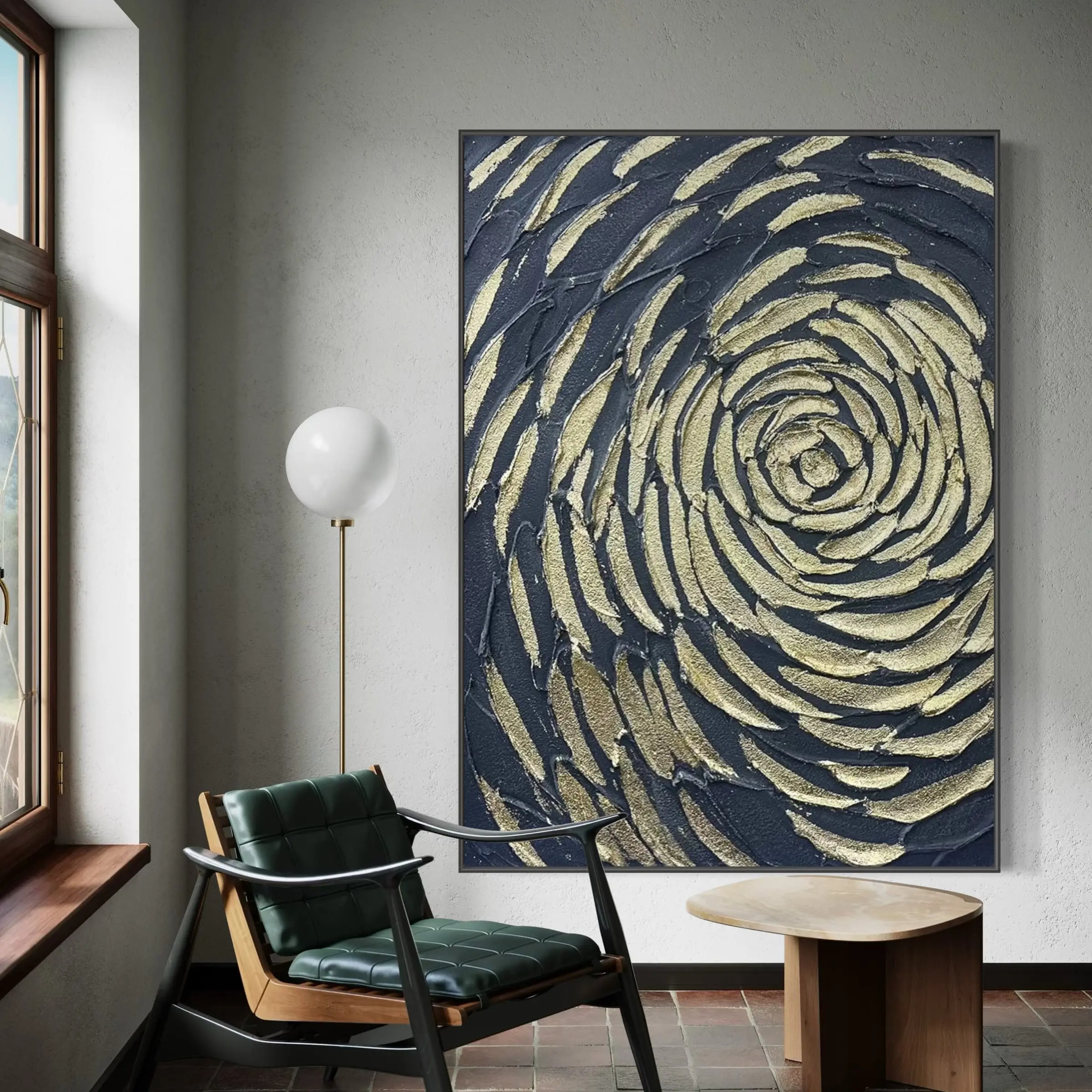 Golden Spiral – Textured Abstract Canvas Art