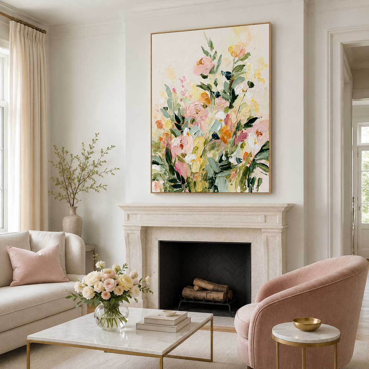Modern Floral Wall Art | Garden Morning