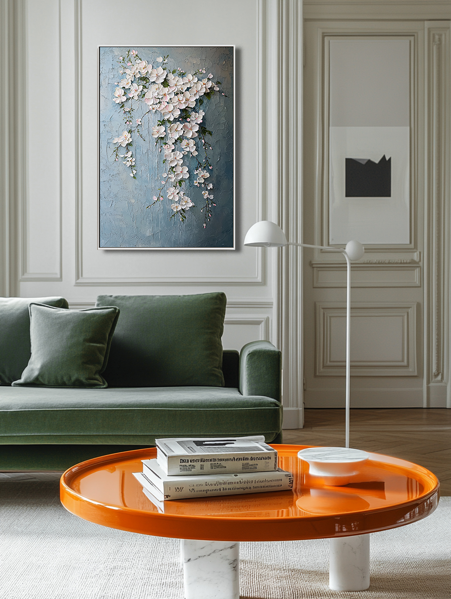 Floral Cascade Textured Art