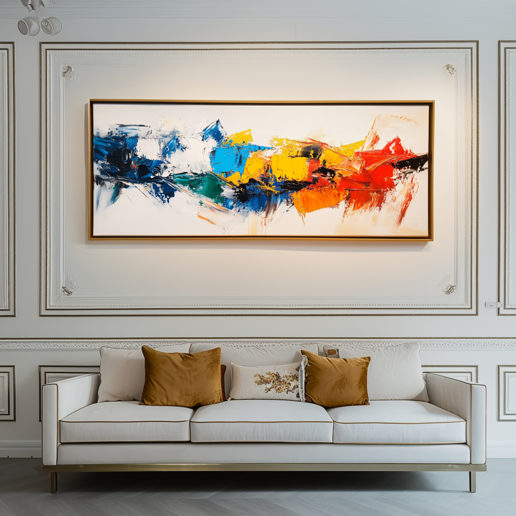 Chromatic Surge – Large Colorful Abstract Textured Canvas Wall Art